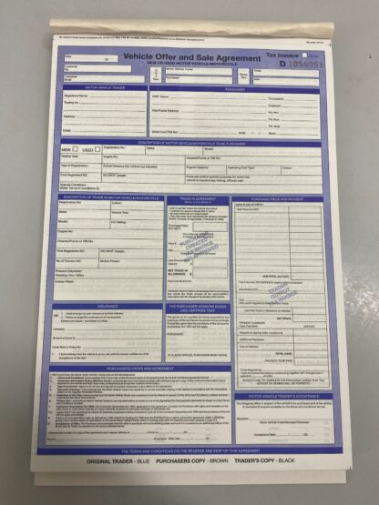 Vehicle VOSA Agreement Pad 50